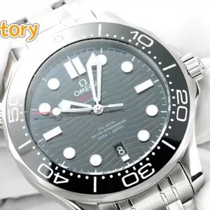 T+Factory OMEGA Seamaster 300 Replica Genuine ceramic bezel, ceramic dial Integrated 8800 octopus-style black balance wheel movement Steel bracelet with rubber strap included